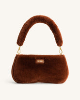 Eva Faux Fur Fabric Shoulder Bag - Caramel