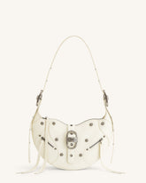 Tessa Crushed Shoulder Bag - White