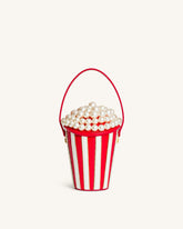 Skylar Faux Pearl Embellished Bucket Bag - Red