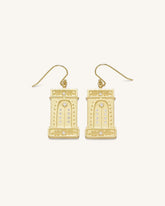 Roman Arch Earrings - 18ct Gold Plated & White Zircon