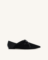 Reilly Fishnet Ballerina Flats - Black