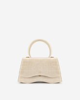Molly Top Handle Bag - Light Beige Croc