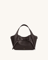 Mabel Soft Bow Tote Bag - Dark Brown