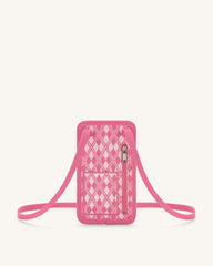Aylin Knitted Phone Bag -  Pink & Hot Pink