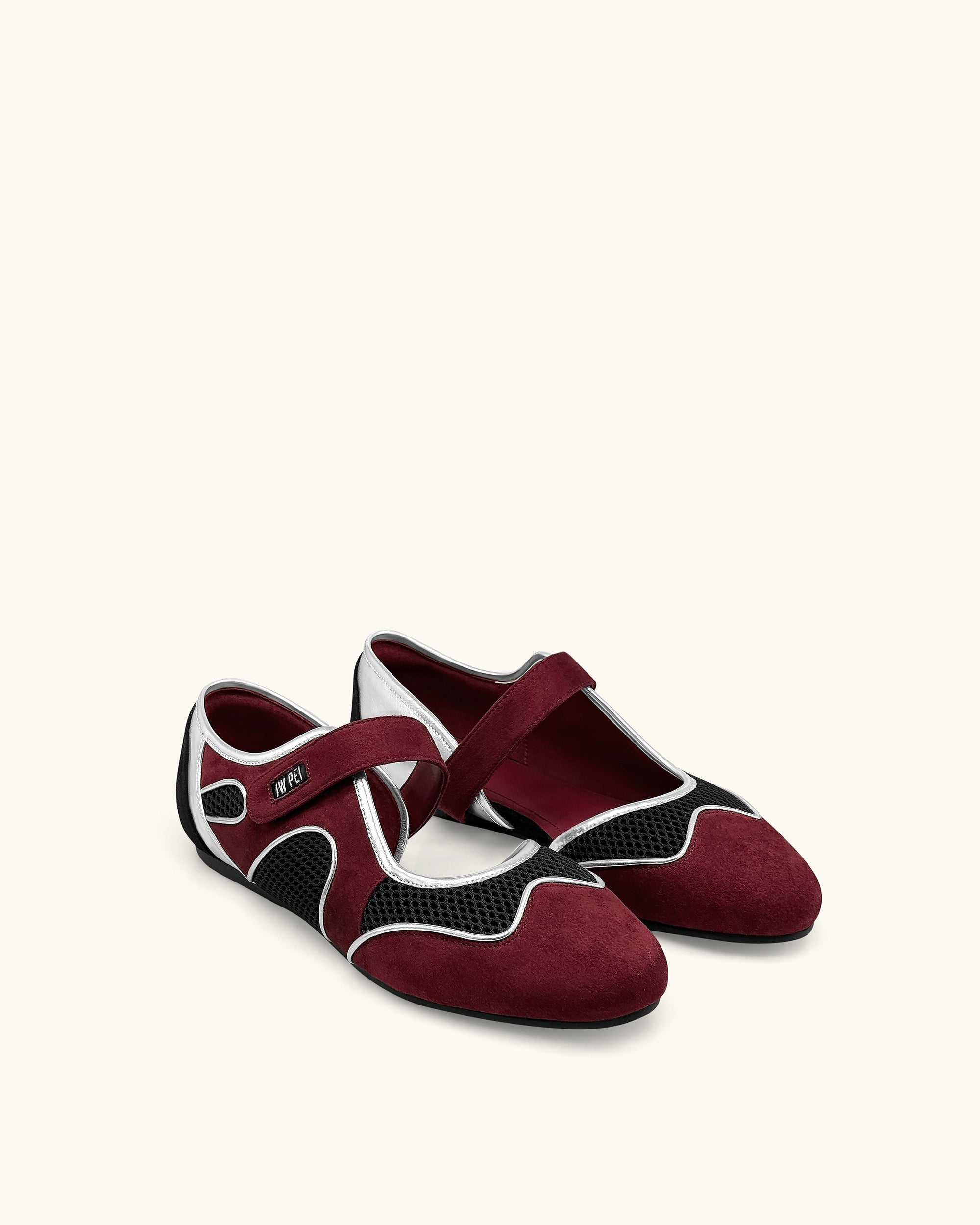 Zoe Mary Janes Flats ¨C Burgundy Black