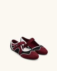 Zoe Mary Janes Flats ¨C Burgundy Black