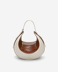 Rantan Bag - Beige & Brown Croc
