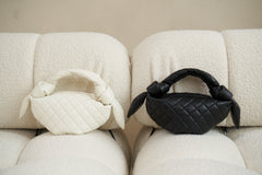 Croissant Top Handle Bag - Black