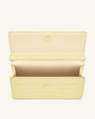 Julia Chain Crossbody Bag - Light Yellow Croc