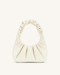 Gabbi Ruched Hobo Handbag - White