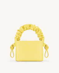 Rylee Pleated Drawstring Top Handle Bag - Light Yellow