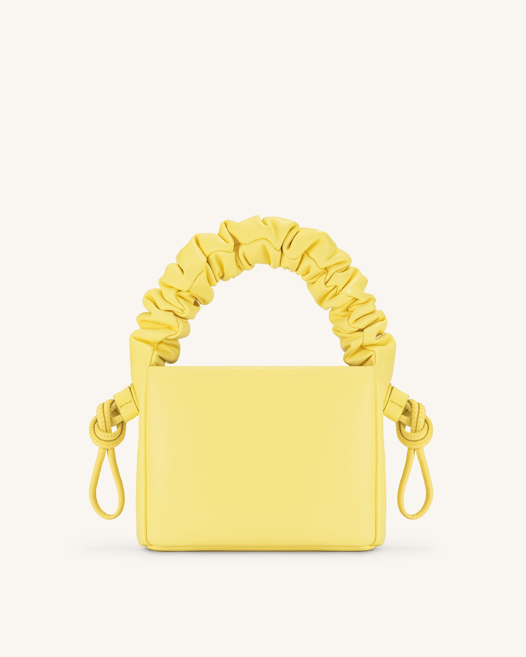 Rylee Pleated Drawstring Top Handle Bag - Light Yellow