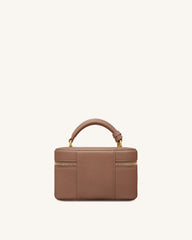 Cleo Box Shape Top Handle Bag - Brown