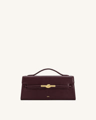 Lena Metal Rope Knot Top Handle Bag - Deep Claret