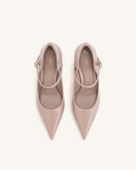Thalina Patent Leather Pumps - Dusty Pink