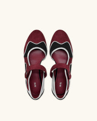 Zoe Mary Janes Flats ¨C Burgundy Black