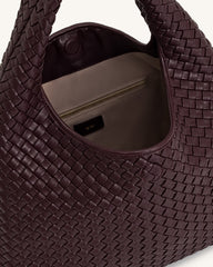 Iaura Woven Shoulder Bag - Deep Burgundy
