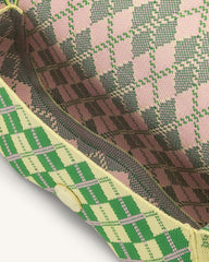 Becci Knitted Shoulder Bag -  Light Yellow & Green & Pink