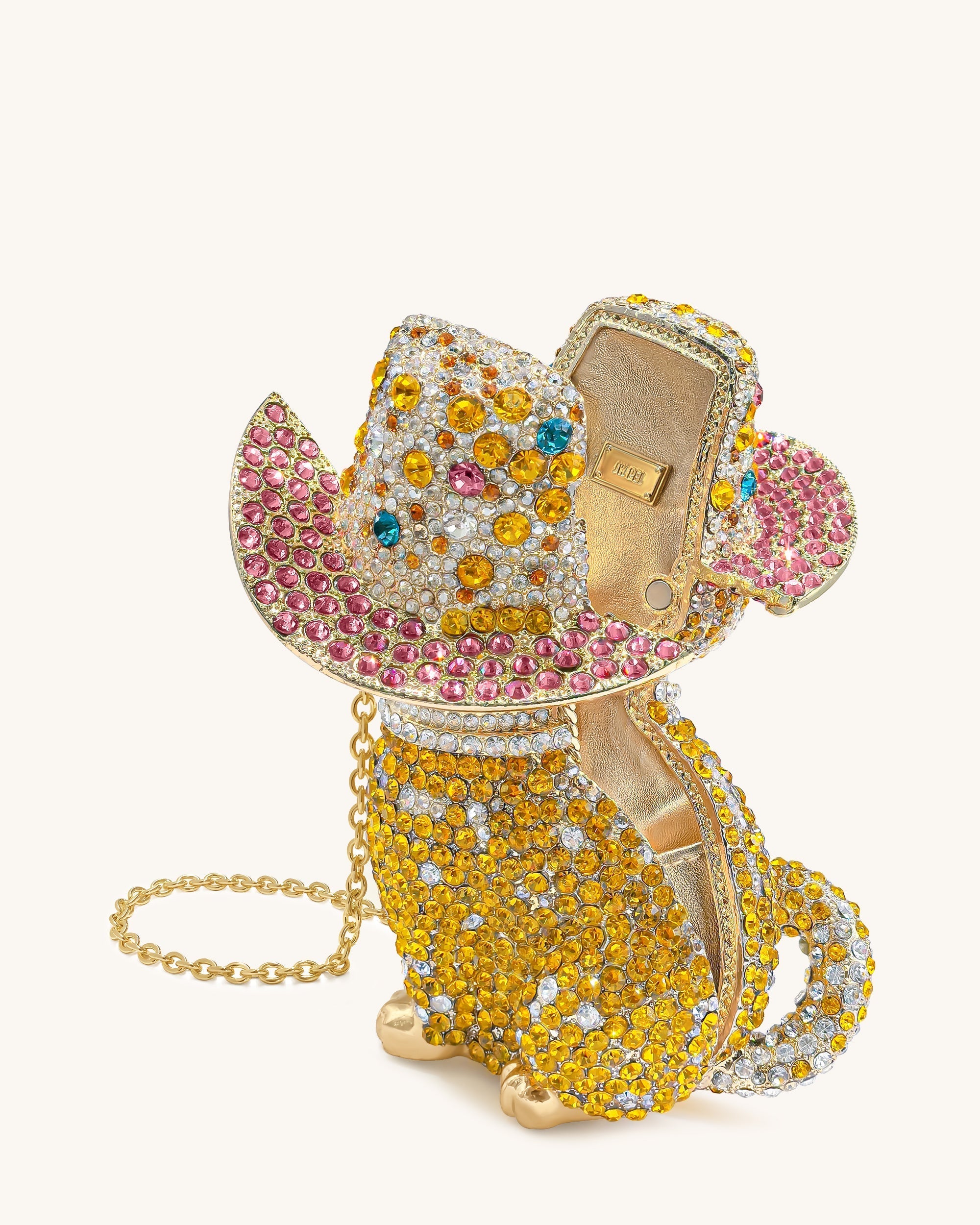 Glamorous Cat Clutch - Multicolor Gold
