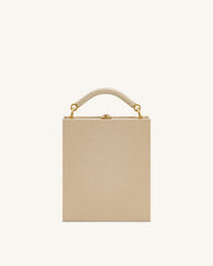 Elle Picnic Pattern Book Top Handle Bag - Khaki