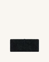 Zaria Woven Clutch - Black