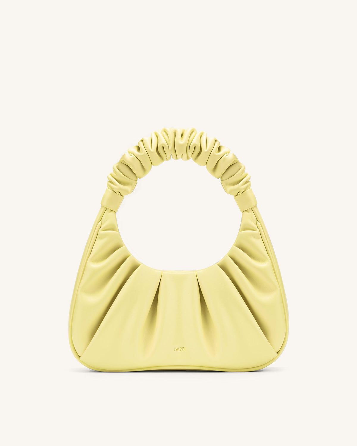 Gabbi Ruched Hobo Handbag - Light Yellow