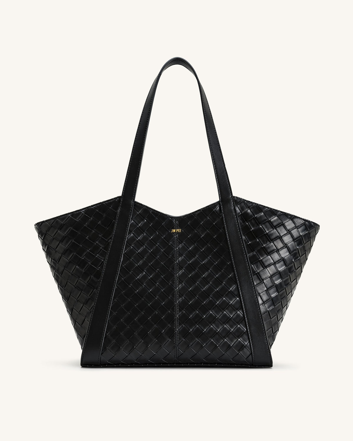 Kiana Large Capacity Weave Texture Tote Bag - Black