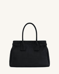 Miley Belt Embellished Tote Bag - Black