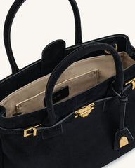 Miley Belt Embellished Tote Bag - Black