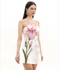Iris Appliqu¨¦ Mini Dress - White