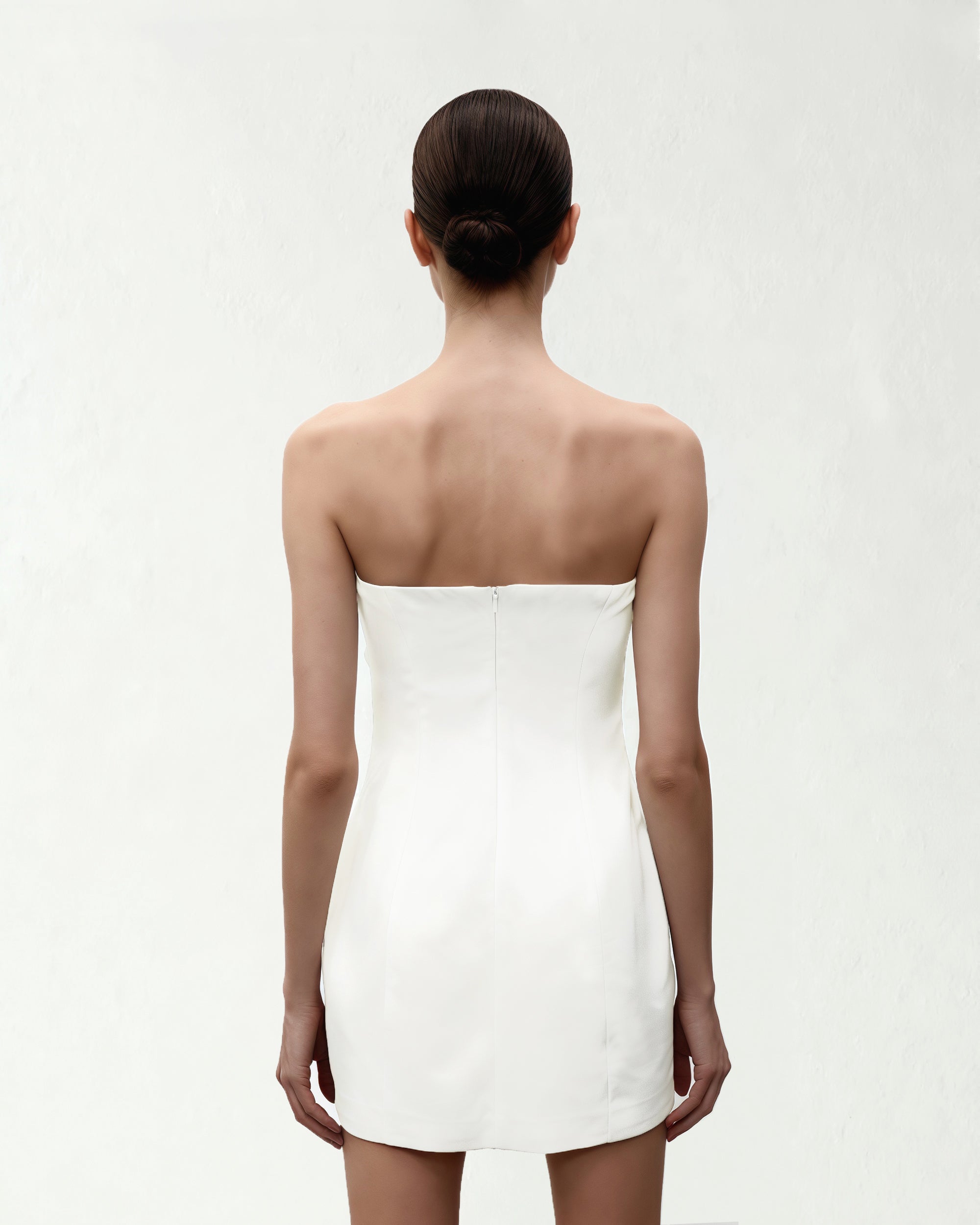 Orchid Appliqu¨¦ Strapless Dress - White