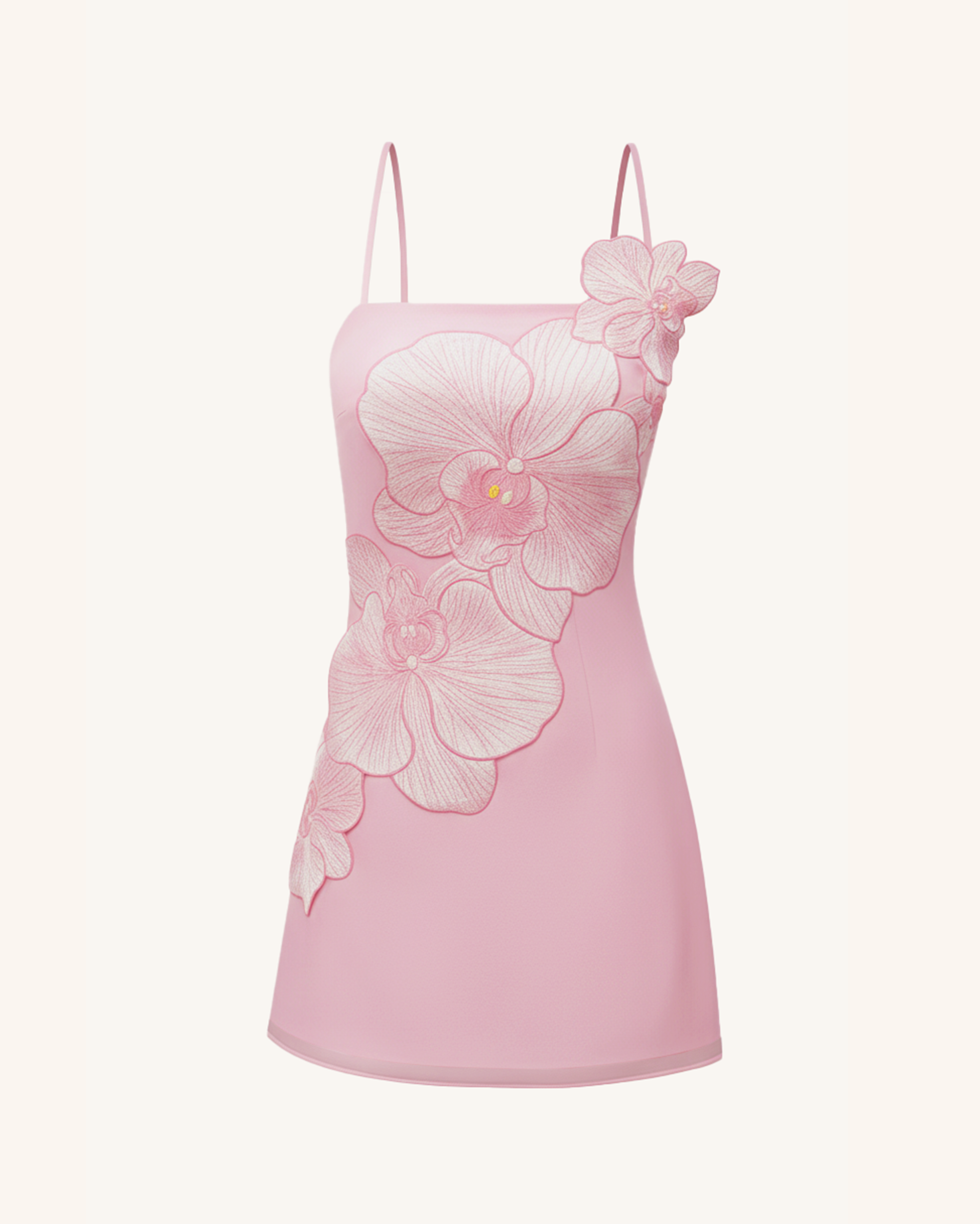 Orchid Appliqu¨¦ Mini Dress - Pink