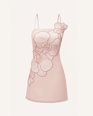 Orchid Appliqu¨¦ Mini Dress - Blush Pink