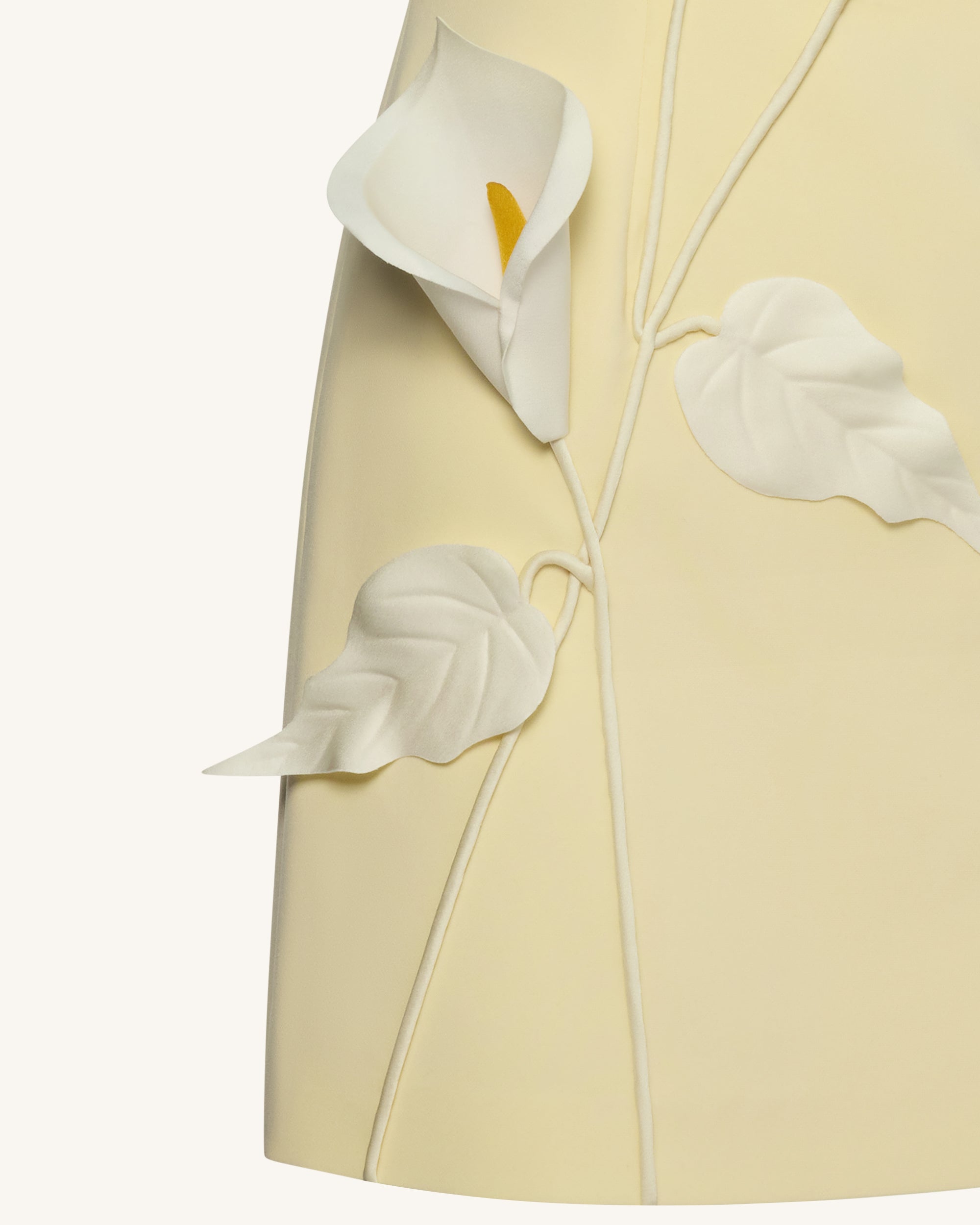 Strapless Floral Appliqu¨¦ Dress - Yellow