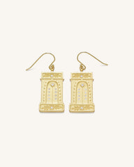Roman Arch Earrings - 18ct Gold Plated & White Zircon