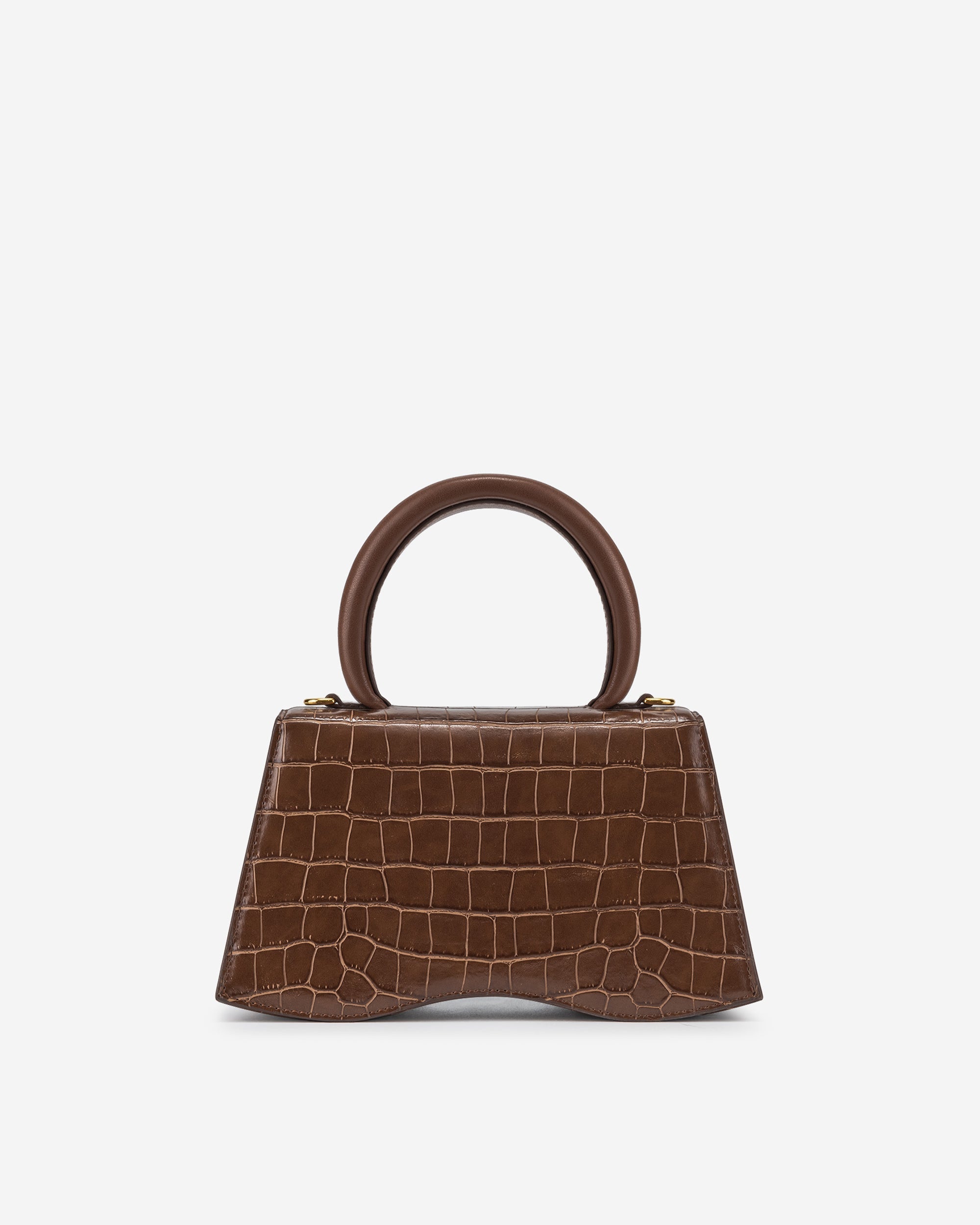 Molly Top Handle Bag - Brown Croc