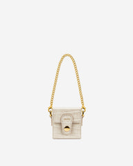 Square Mini Box - Ivory  Croc