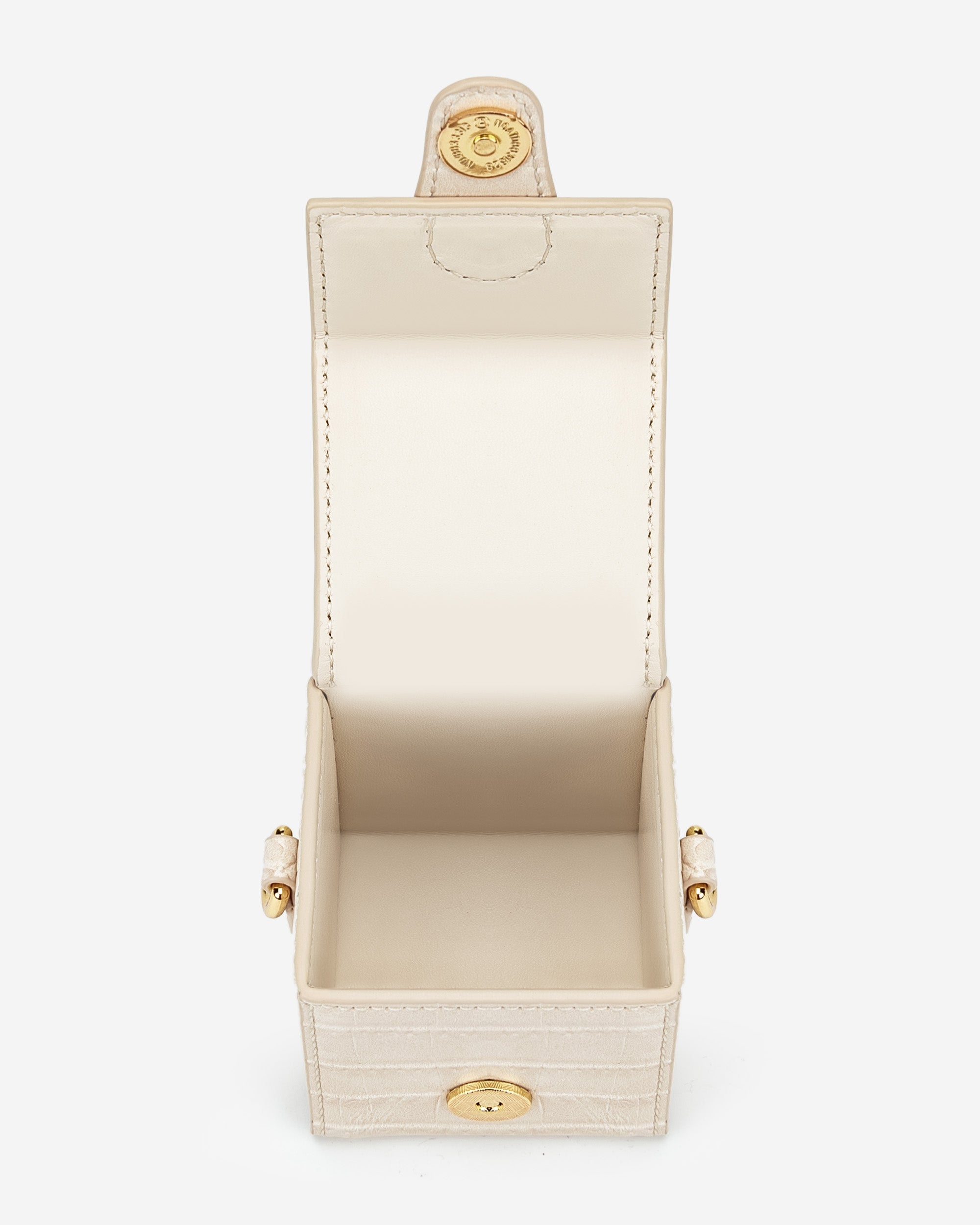 Square Mini Box - Ivory  Croc