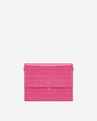 Mini Flap Bag - Rose Red Croc