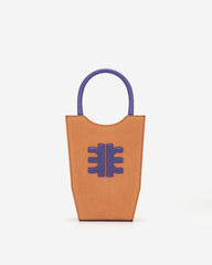 FEI Faux Suede Phone Bag - Orange & Purple