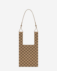 Shea Checkerboard Knitted Tote Bag - Brown