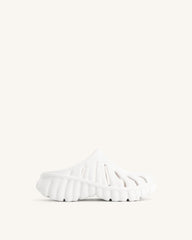 Tara Leaf Platform Clog - White