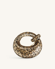 Abacus Metallic Sequin Mini Top Handle Bag - Leopard Print
