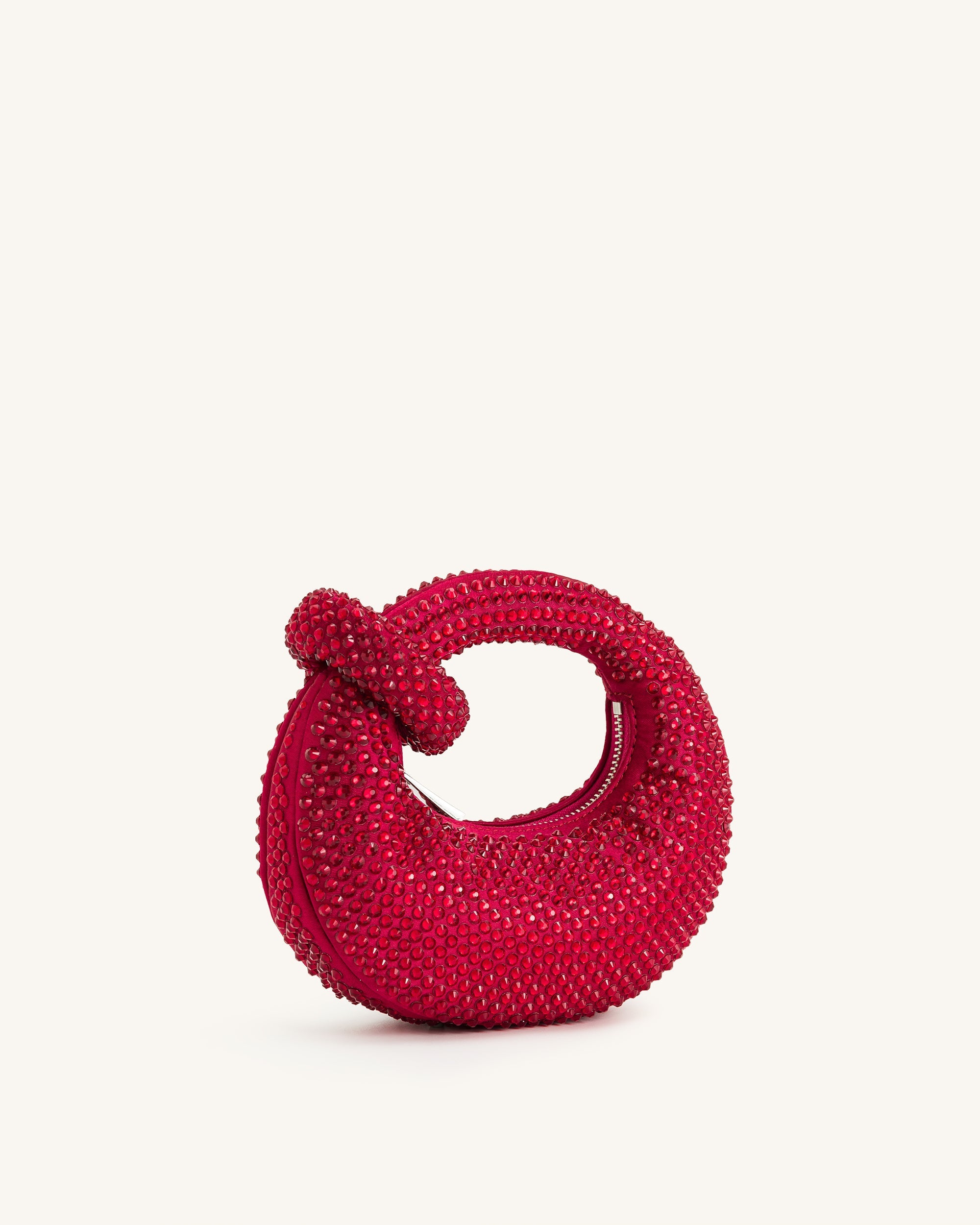 Abacus Artificial Crystal Mini Top Handle Bag - Red
