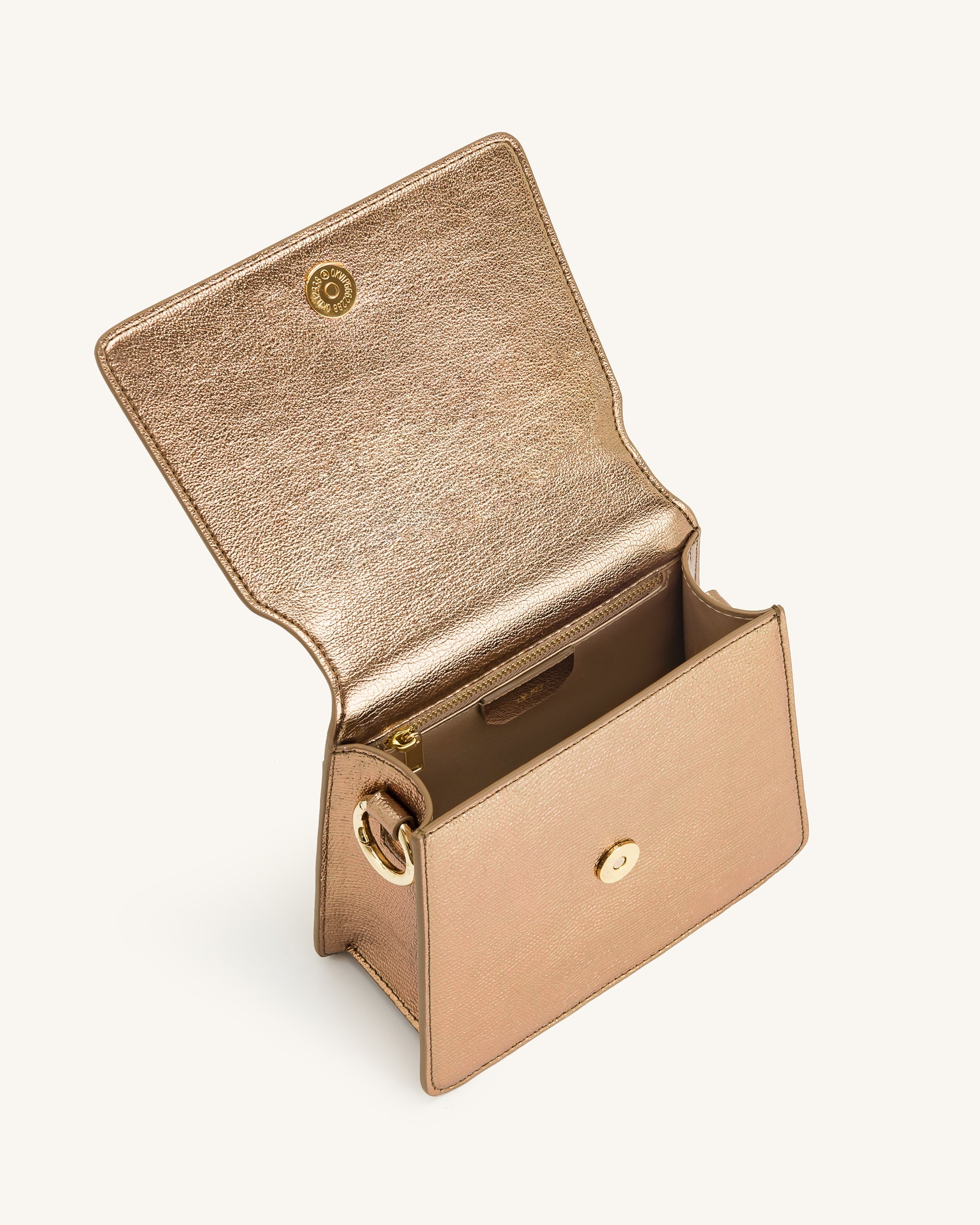 FAE Metallic Top Handle Crossbody - Ancient Gold Lizard