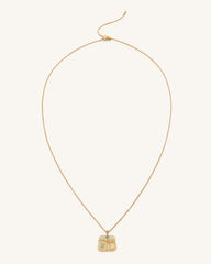 Plantain Fan Pendant Necklace - 18ct Gold Plated & Sea Blue Zircon & Green Nano