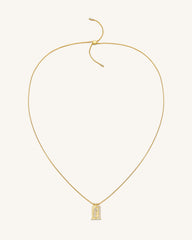 Roman Small Arch Pendant Necklace - 18ct Gold Plated & White Zircon