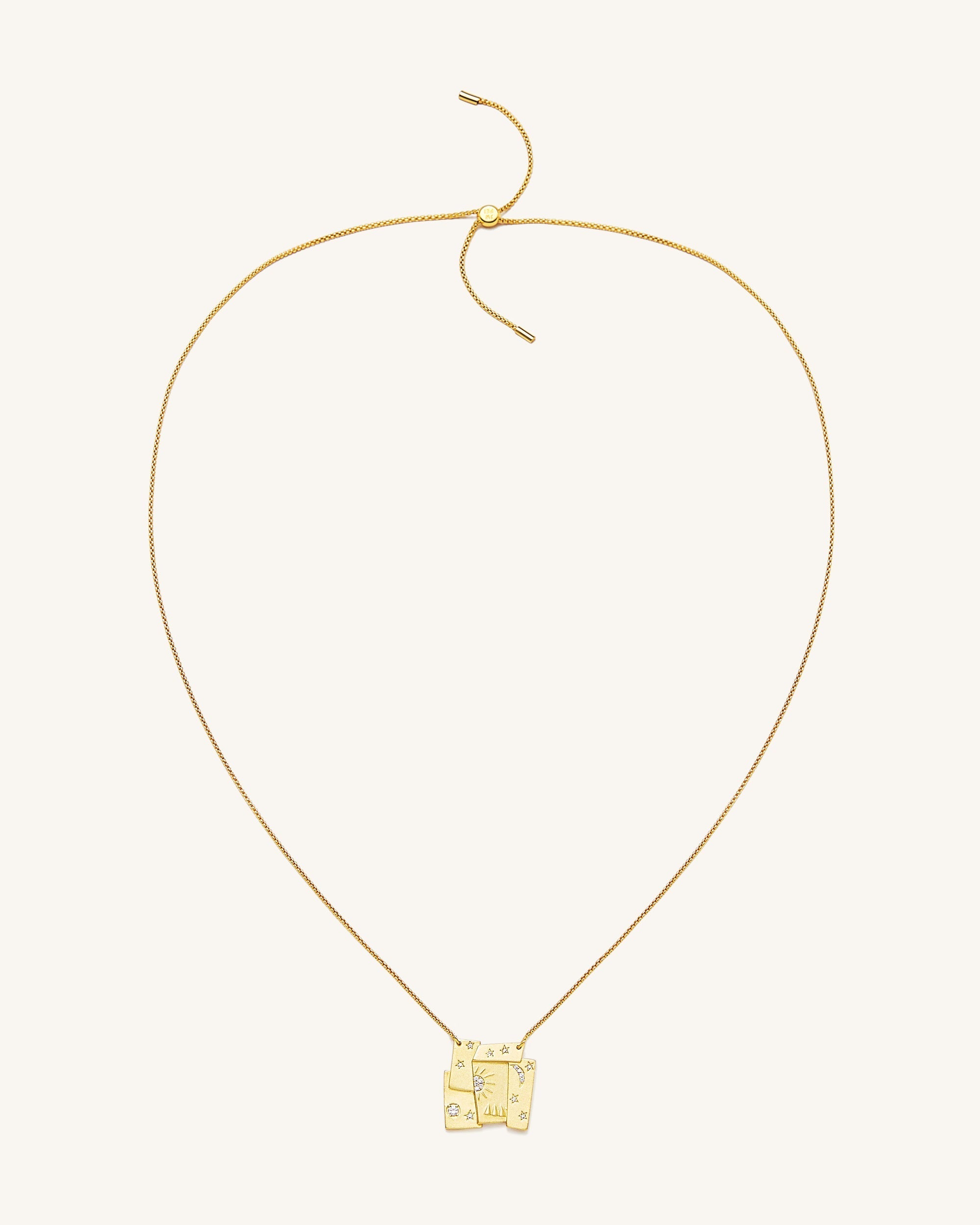 Cosmos Combination Necklace - 18ct Gold Plated & White Zircon