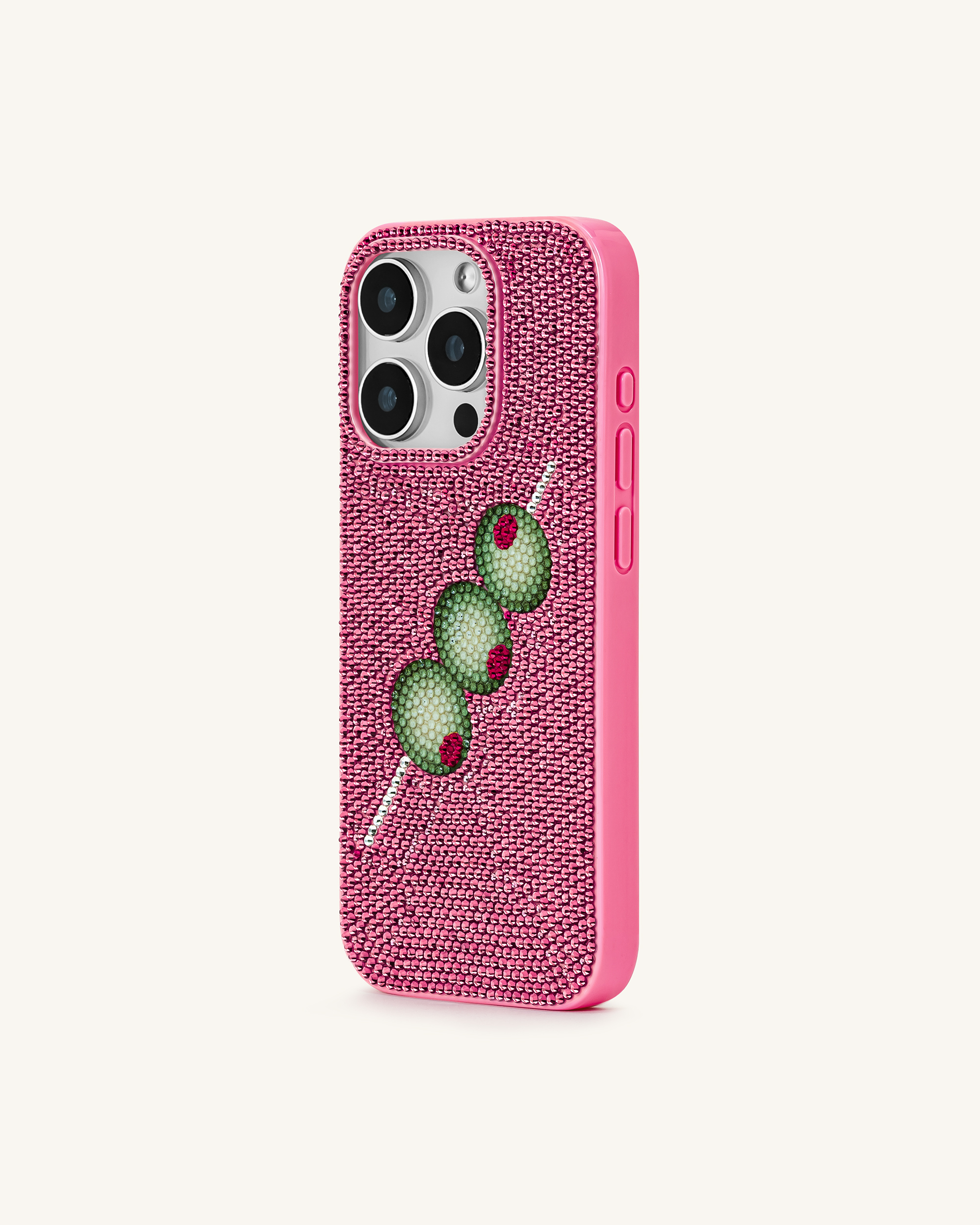 Olive Skewer Rhinestone Phone Case ¨C Pink