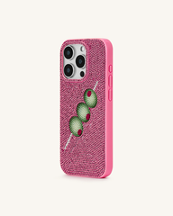 Olive Skewer Rhinestone Phone Case ¨C Pink